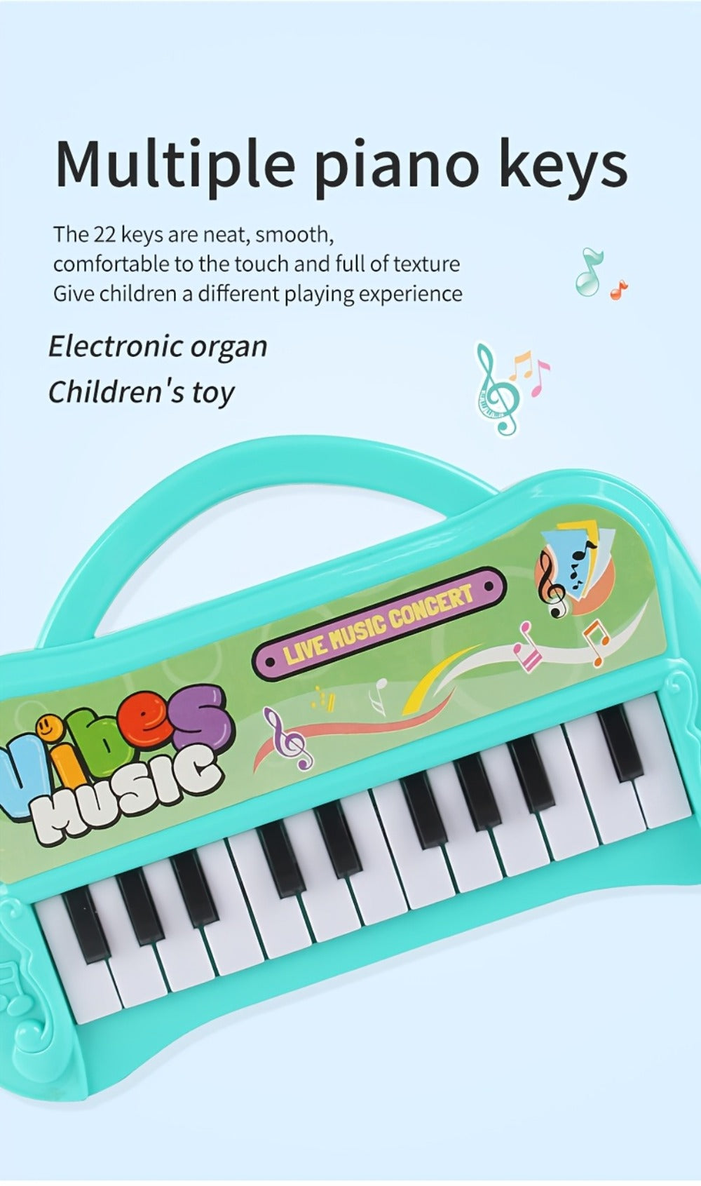 1pc, 13-Key Kids Piano Keyboard, Portable Electronic Music Toy For, Educational Birthday & Christmas Gift for Boys And Girls, Halloween Party Favors
