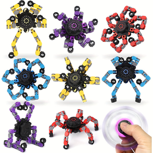 10/15pcs of Assorted Fidget Spinners, Robot Fingertip Toys, Stress-Relief Spinners, Innovative Mechanical Gyro Toys, Party Additions