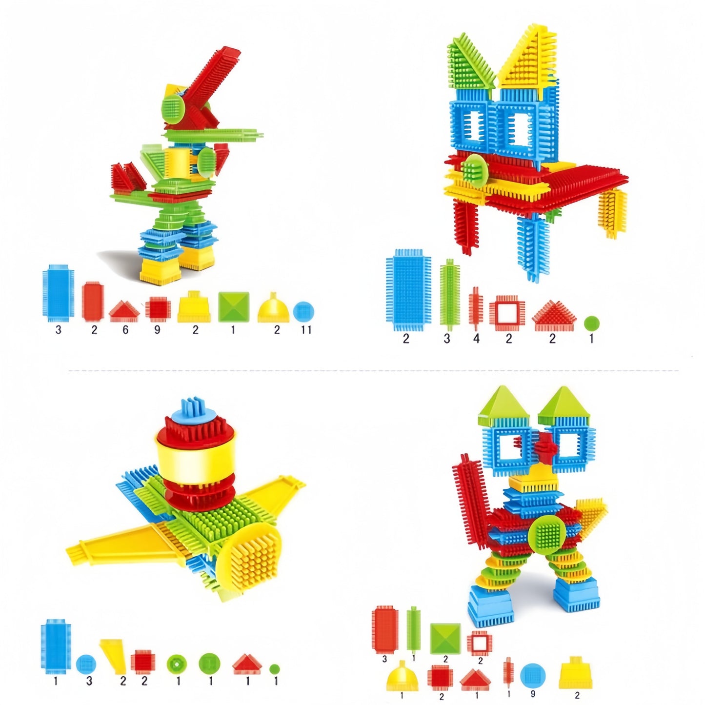 150pcs Hedgehog-Shaped Interlocking Building Block Set - Soft Interlocking Brush Blocks - Ideal Educational Learning Toy for Preschoolers and Children - Perfect Gift for Day, Holidays, and Birthdays