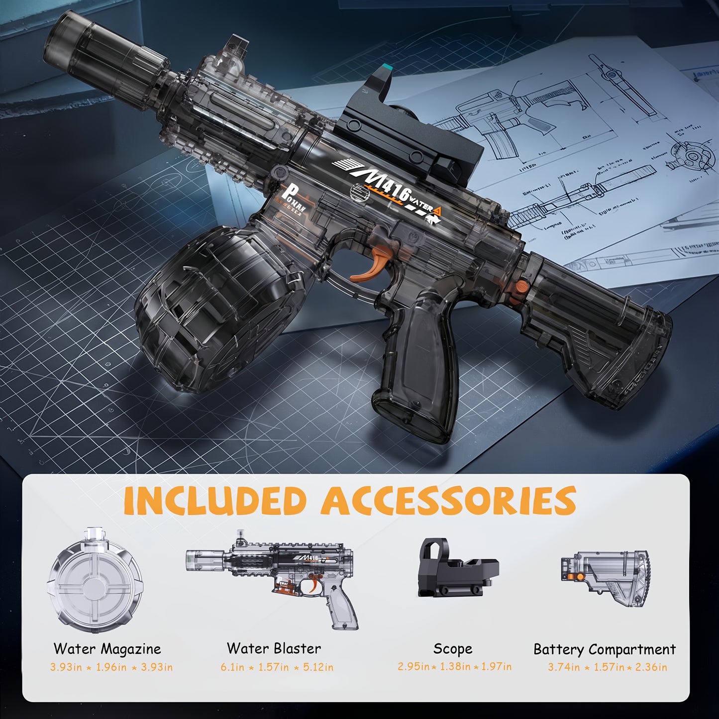 Electric Water Gun for Kids Ages 3-6, Auto Squirt Guns Toys, Large Tank with Sound & Light, Summer Outdoor Pool Beach Party Toys. Birthday Gifts for Boys Girls.