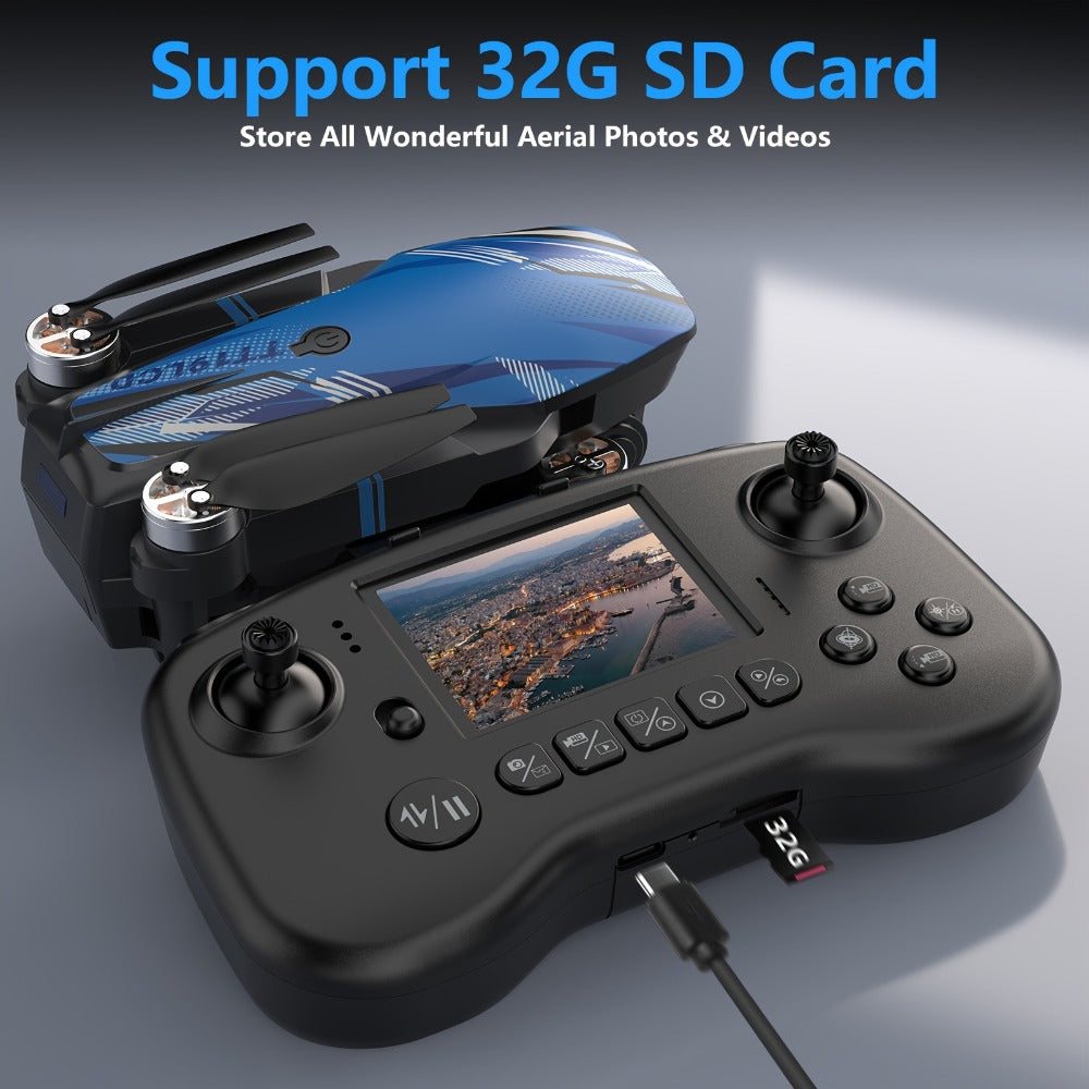 270° Obstacle Avoidance Drone with 2.8" LCD Screen & Dual Cameras – Brushless Motor, Foldable RC Quadcopter for Beginners Adults, Altitude Hold, 3D Flips, Headless Mode, One-Key Takeoff Landing