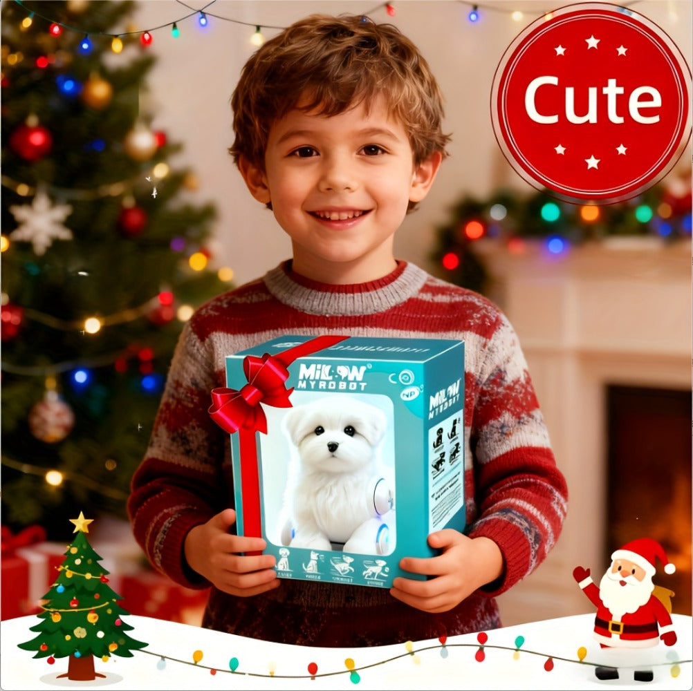 2026 Upgrade Plush Electric Simulation Puppy - Walk & Bark Interactive Electronic Pet, Soft Plush Gift Box, Parent-Child Companion Holiday Gift