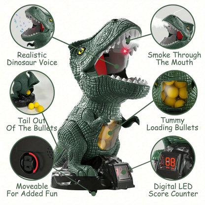Dinosaur Shooting Toy Set for Kids – Air Pump Foam Bullet Blaster with Moving Dinosaur Targets | Twin Pistol, Family Pack & Launcher Editions | Hand-Eye Coordination | Ages 3-9 Gift