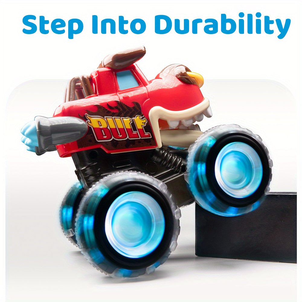 3 Packs Monster Truck Toy for Kids, Motion Activated Light-Up Cars for Toddlers - Monster Glow Rover LED Lightning Wheels, Press And Go Dinosaur Trucks, Baby Toy Present, Perfect Easter Birthday Gifts for Boys And Girls Age 708.66inch+