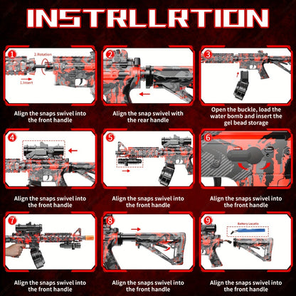 Large Drum Magazine Automatic Dual Mode Foam Blaster – Full Auto & Semi-Auto Outdoor Team Battle Toy Gun for Kids Boys Ages 8+, Christmas Birthday Gift Red