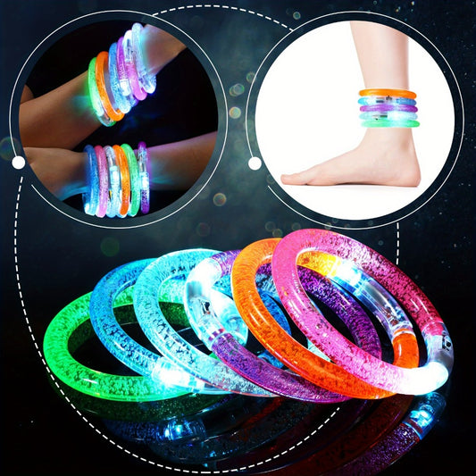 100pcs Glow Sticks Bracelets Glow In The Dark Bracelets 6 Color LED Bracelets Flashing Light Up Bracelet Set Neon Party Supplies for Light Up Rave Concert Birthday Carnival Party Favors