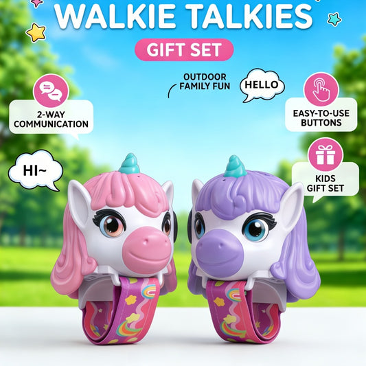 2Packs Unicorn Walkie Talkies for Kids - Luminous Function, Gift for Kids 2 Way Radios Toys for Boys And Girls Ages 3-12 - Long Range - Outdoor Adventure, Camping, Hiking Gifts Birthday Back to School Halloween Christmas Gifts (Pink/Purple)
