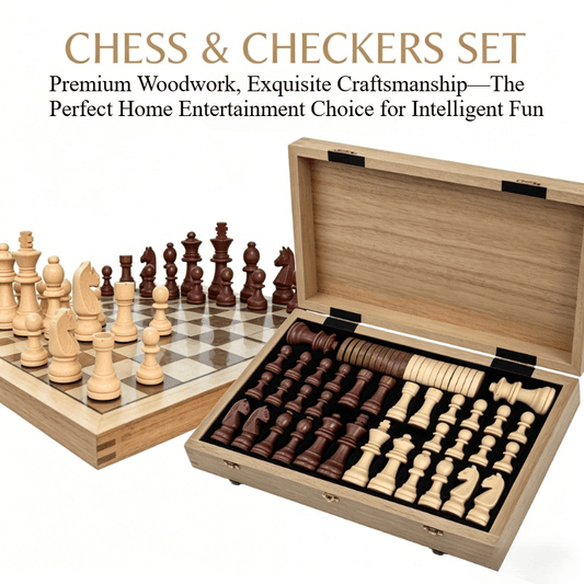 Professional Folding Chess Set - 33pcs Set (Including 16 Black Pieces, 16 White Pieces And 1 Chessboard) - Premium Gift Box, Travel-Friendly Portable Tabletop Game, an Essential Set for Chess Enthusiasts