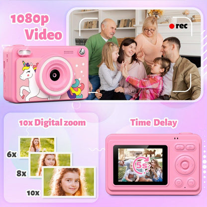 Kids Instant Print Camera - 1080P HD, 5 Rolls Paper And 32GB Card, Ideal Gift for Boys And Girls Age 3-14