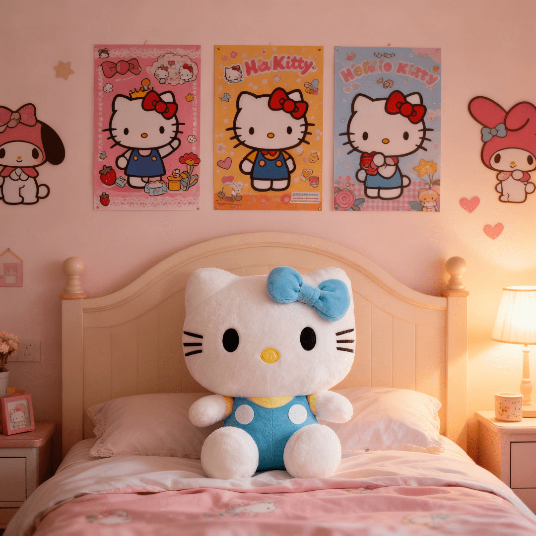Sanrio Hello Kitty Plush Doll - Cute KT Cat Doll with Soft Plush Body, Collectible Girl' Birthday Gift (Red/Blue/Pink) - Suitable for & Hello Kitty Fans