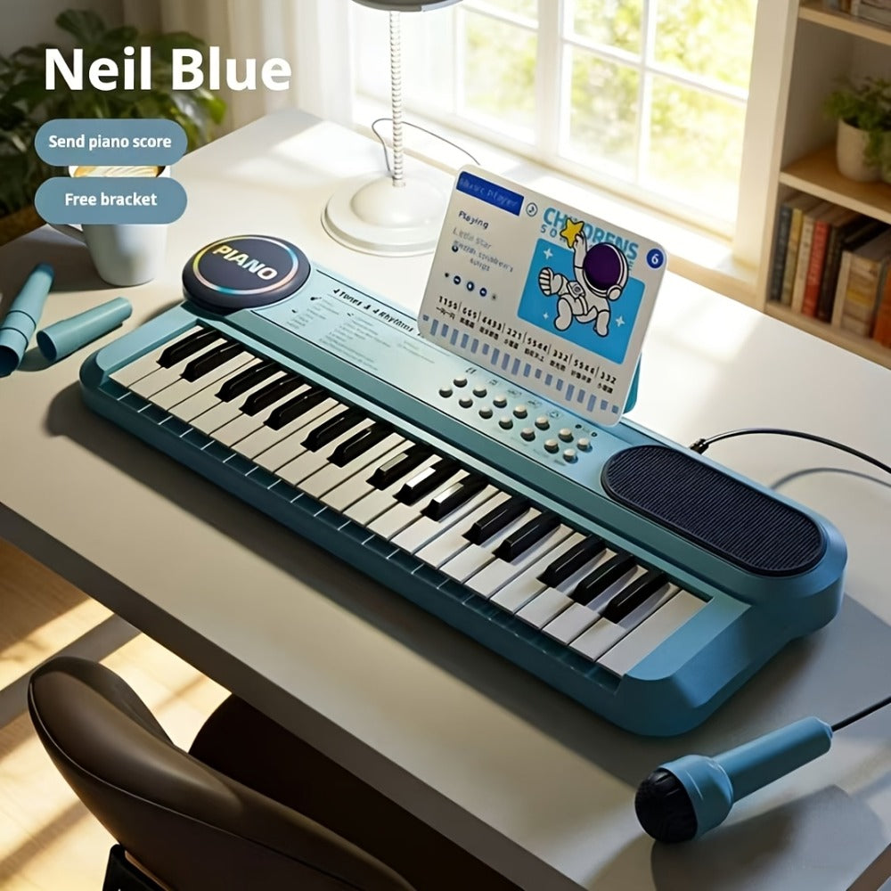 Electronic Organ 37-key Multi-functional Children's Toy Educational Instrument Set Microphone Piano, Birthday Gift for Boys And Girls