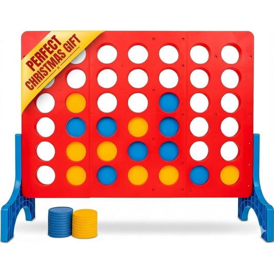 Bolaball 4 in a Row Games, 1.8 FT Jumbo 4-to-Score Indoor & Outdoor Game for Adults, Giant Family Fun Lawn & Yard Games, Perfect Strategy Game for Holiday Party & Family Gatherings