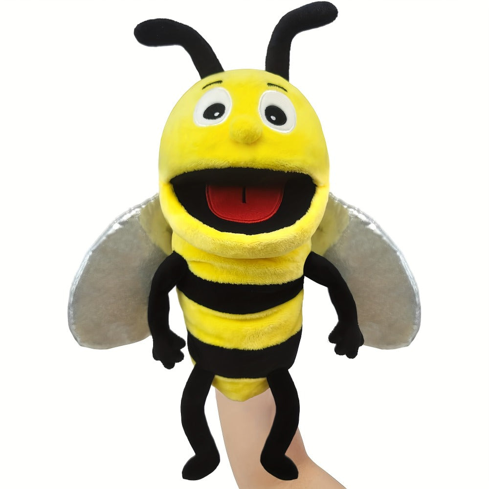 13" Realistic Insect Animal Hand Puppet For Kids, Insect Hand Puppet With Movable Mouth, Soft Stuffed Bee Ladybird Dragonfly Butterfly Ant Caterpillar Puppet Story Toy Puppets Role Play Show Game