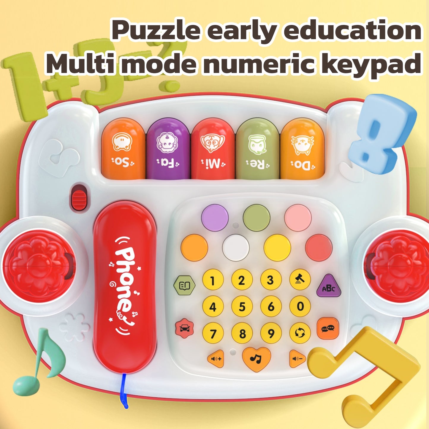 JOVOW, Toys, Multifunctional Rabbit Phone, Educational Storytelling Machine, Piano Music Light Toy, Multiple Modes to Switch, Sensory Toy for Kids, Easter Halloween Birthday Gifts, Christmas Gift