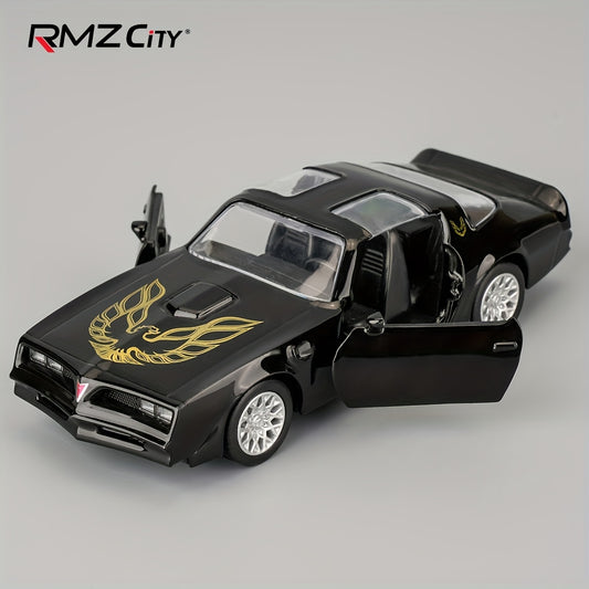 RMZ 1:36 Pontiac Firebird Zinc Alloy Toy Car Model, Openable Doors Pull-Back Vehicle Highly Detailed Static Display Ornament, Collectible Miniature For Home Decor, Ideal Gift For Muscle Car Enthusiasts & Kids Ages 3+ Boys Girls