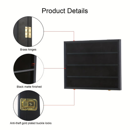 KCRasan 36 Graded Sports Card Display Case - Baseball Card Display Case Lockable - Collection Card Display, Wall Display Frame for Basketball Football Hockey Trading Cards with UV Protection Acrylic