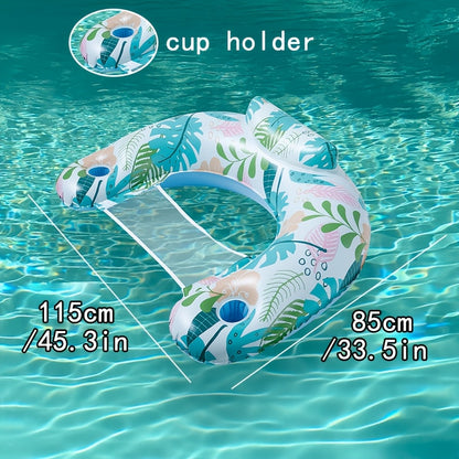 Inflatable Pool Float Chair for Adults - Options with Cup Holder And Backrest, Water Lounge Float for Swimming Pool, Summer Party, Relaxation (Local Warehouse Fast Delivery)