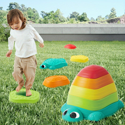 5pcs Turtle Balance Stepping Stones Toys for Kids, Kids Turtle Path Jumping Stones, Up to 265 Pounds, Children Obstacle Course Coordination Game Toys Indoor Or Outdoor Play for Boys Girls Aged 3+, Floor Game for Boys And Girls, Birthday Christmas