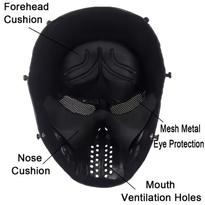 Skeleton Mask Halloween Costume Polyester Black White Camouflage Design for Adults Ages 18+ – Outdoor Cycling Cosplay Themed Party Role Play Accessory, Silvery Grey