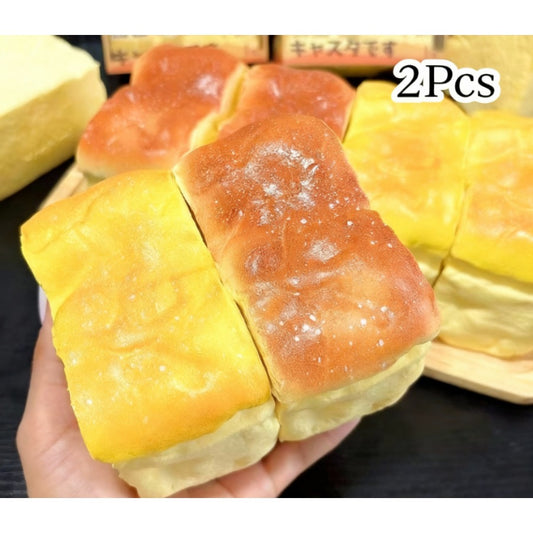2-Pack Slow-Rise Bread Squeeze Toy Set | Soft Fidgets for Anxiety Relief & Desk Decor, Non-Toxic & Long-Lasting, Mixed Color, Thermoplastic Polyurethane Material