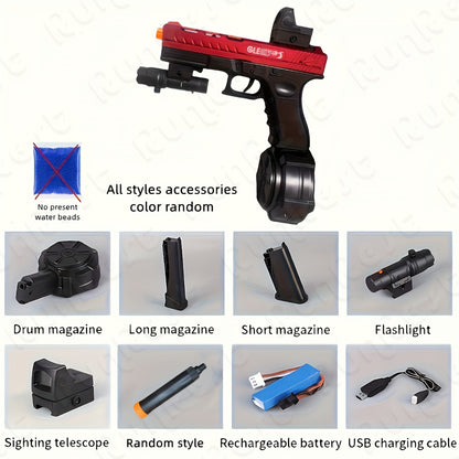 New Toy Gun Electric Full Auto Shooting Toy, Outdoor Sport Interactive Game Toy, Rechargeable Portable Gun Toy High-speed Splash Ball Toy Rifle, Long Battery Life - Suitable for Team Collaborative Game Toys for Outdoor And Indoor Activities.