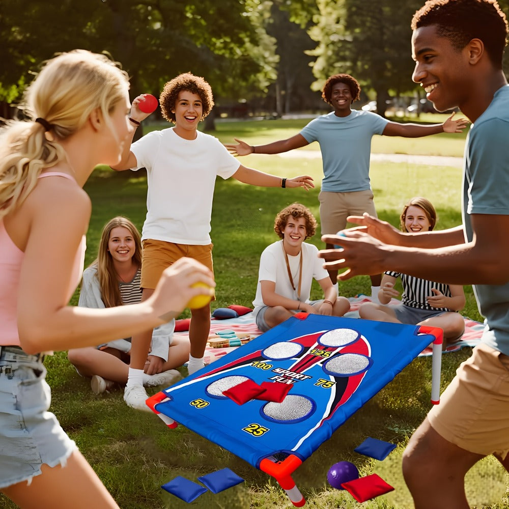 Bean Bag Toss Game Set – 5-Hole Scoring Board, 8 Bean Bags & Carry Bag | Outdoor Indoor Fun for Kids & Adults | Camping Parties Beach Backyard | Birthday Halloween Christmas Gift