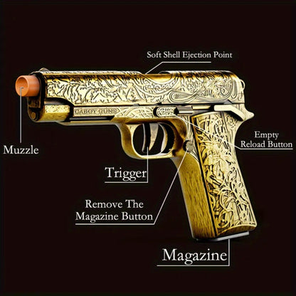 Soft Bullet Toy Gun Pistol with 120 Bullets 12 Shells & 2 Magazines – Hollow Hanging Foam Blaster for Kids Boys Girls Ages 6+, Outdoor Shooting Game Birthday Halloween Christmas Gift Pink or Khaki