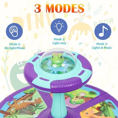 Dinosaur Sit And Spin Toy For Toddlers Girls Ages 18M+, Birthday Gift For Toddler, 360° Spin Seat Indoor Interactive Sensory Toy With Music