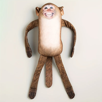 Magnetic Monkey Plush Toy 9.8 Inch — Hanging Fridge Magnet Stuffed Animal, Funny Gag Gift & Meme Decor for Office, Home & Party, Mischief Monkey Prank Accessory for Adults & Kids