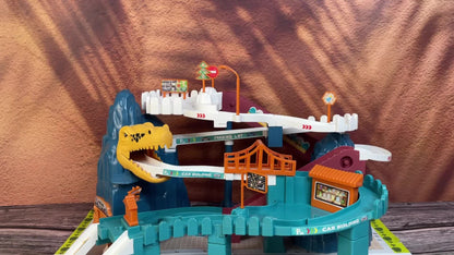 Dinosaur Race Track for Kids, Toy Car Ramp Track Dinosaur Toys Playset with 10 Cars for Kids Boys And Girls