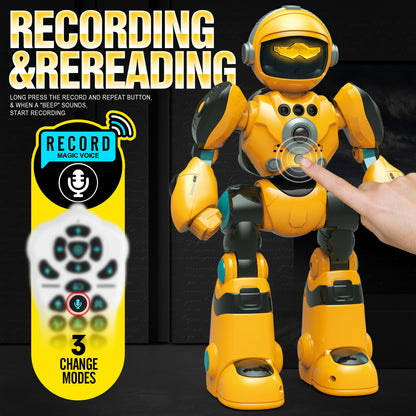 Voice Control Robot Remote Control Robo Toys Infrared RC Robots with Gesture Control LED and Voice Interactive Intelligent Warriors as Gift for Kids