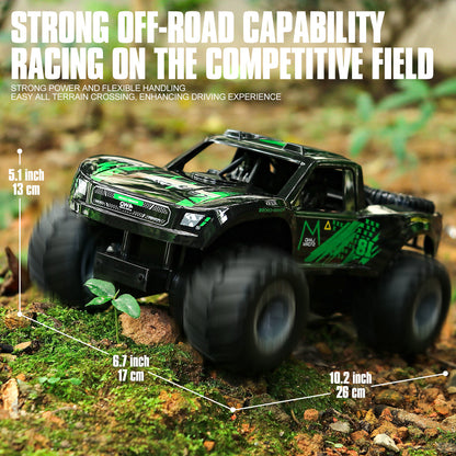 RC Trucks 4x4 Offroad Waterproof 1:16 Amphibious Remote Control Car with 2 Rechargeable Battery 4WD All Terrain Monster Truck RC Car for Boys 4-7 gift present