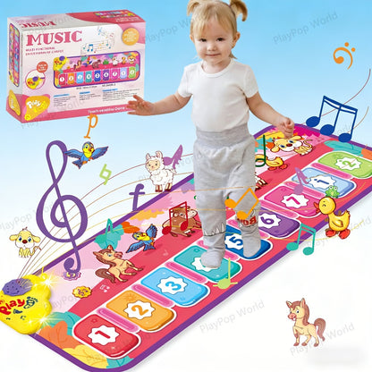 Children's Electronic Toy Farm Animal Piano Mat, Kids' Musical Carpet Play Mat, Children's Sensory Educational Learning Dance Keyboard Touch Blanket, Easter, Christmas, Birthday Gift, Suitable for 0+ Girls and Boys | Indoor/Outdoor Toy