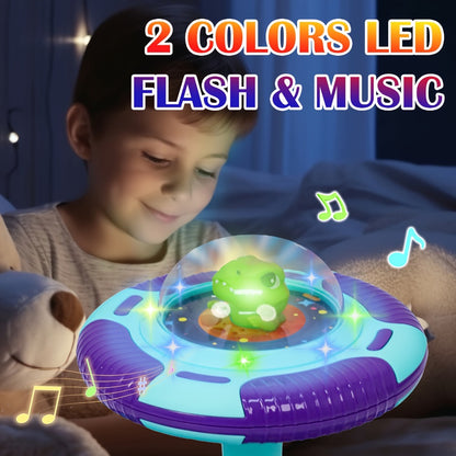 Dinosaur Sit and Spin Toy for Toddlers with Music & LED Flash Lights – 360° Spinning Seat Interactive Sensory Toy for Kids 18 Months+, Indoor Balance & Coordination Toy, Christmas & Birthday Gift