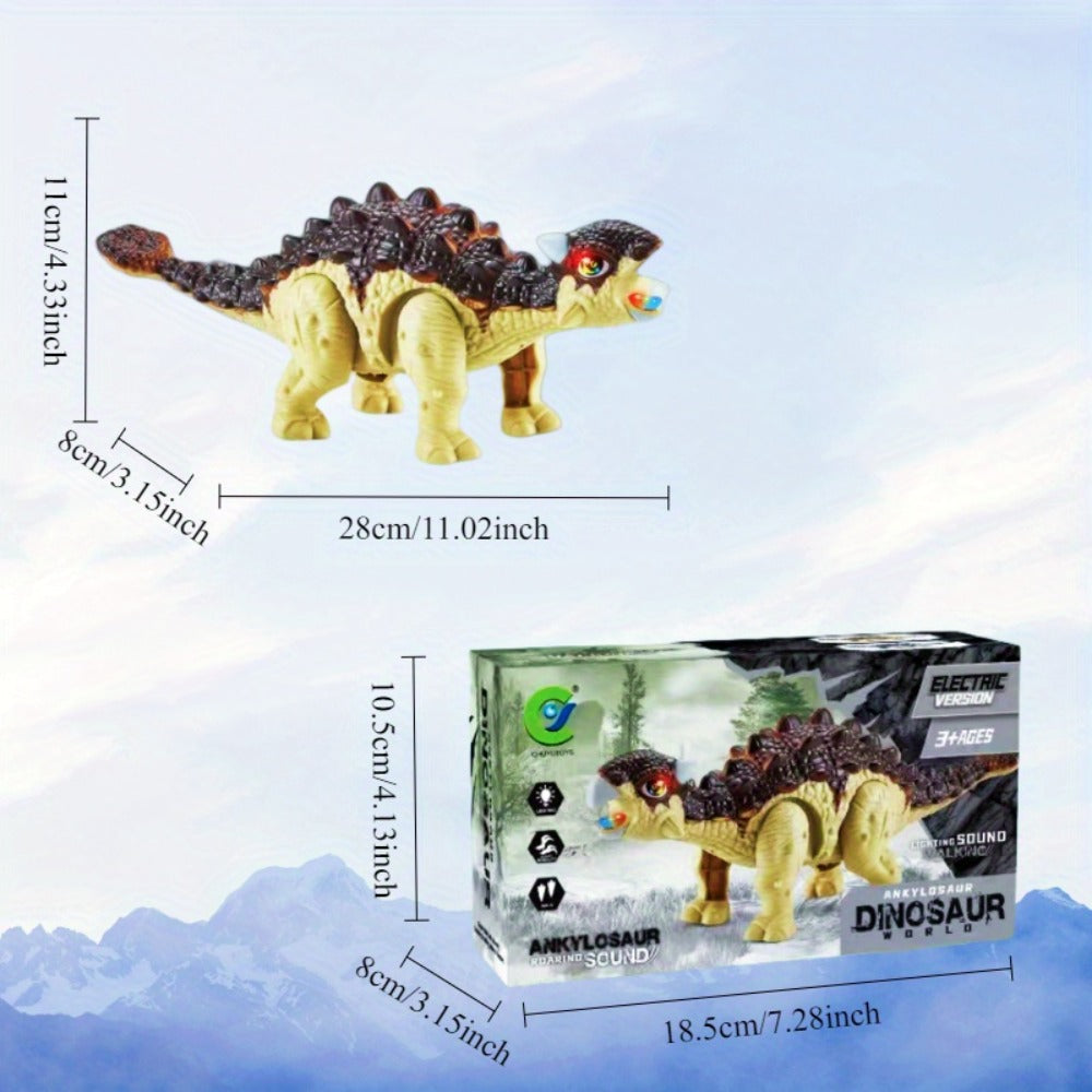 Walking Dinosaur Toy with Sound & Light – Realistic Triceratops & Dragon Dinosaur Figures for Kids | Birthday Gift for Boys & Girls Ages 3+