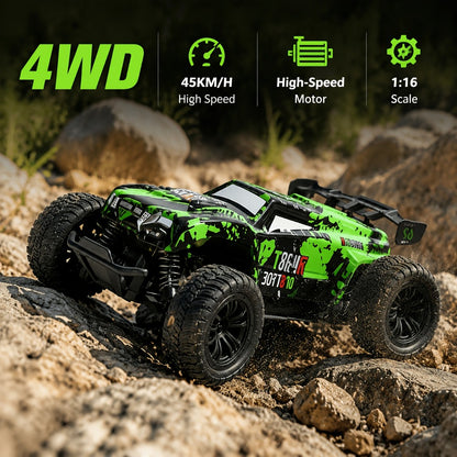 Dual Drive RC Off-Road Car for Kids 2.4GHz All-Terrain Remote Control Truck with Anti-Slip Tires – Sturdy Durable Design Boys Gift Ages 3+ Birthday Easter Christmas