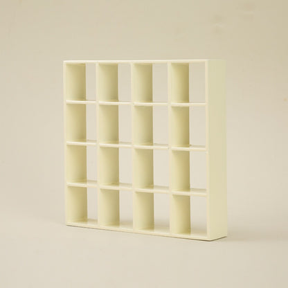 Dollhouse Miniature Display Cabinet 1:12 Scale 16-Compartment Modern Storage Shelf Organizer – Miniature Furniture Accessory for Dollhouse Room Decor Diorama Collectors Ages 14+ Multiple Colors