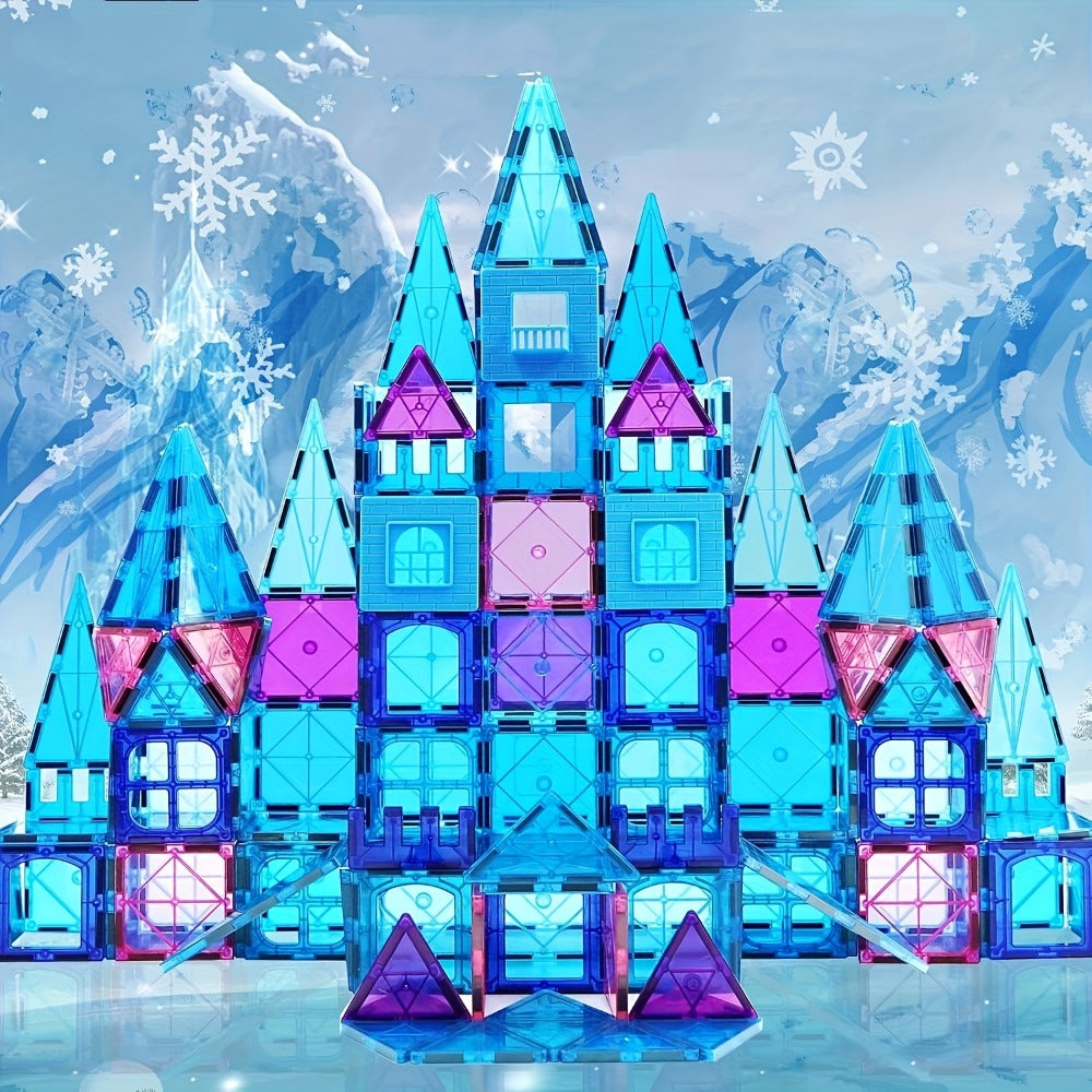 Magnetic Tiles Building Set 32 Pcs – 3D Magnetic Building Blocks for Kids Ages 3-8, Princess Castle Construction Toy for Boys & Girls, STEM Educational Gift for Birthday Christmas