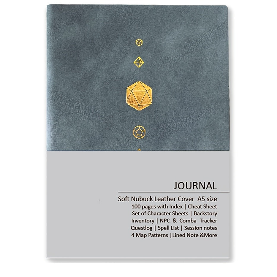RPG Journal, DnD 2024 5R/5e Premium Sheepskin All-in-One Diary, 100 Pages, Complete Character Sheets, Backstory, Exclusive Game Guide, Treasure Item List, NPC Manager, Quest Logbook, Lined Notes Pages, Spells & Tracking, Character Relationships