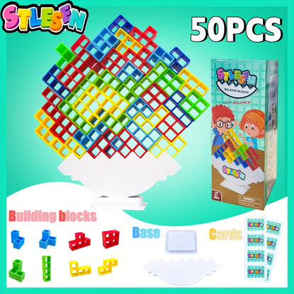 16/20/34/50/68pcs of Enjoyable Balanced Stacking Blocks, Perfect Gifts for Birthdays, Christmas, Or Halloween for Kids, Adults, And Family Groups - Enhance Balance And Coordination Abilities While Fostering Strategic Thinking