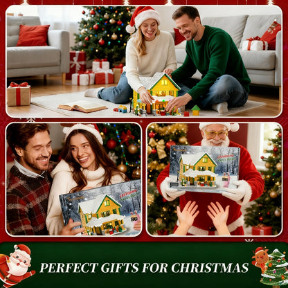 Christmas Story Building Blocks Set 1146 Pcs – Classic Movie-Style Christmas House Model with LED Lights & Character Figures, Holiday Display Decoration, Family Gift for Adults & Kids