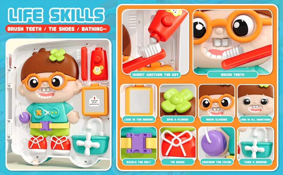 [Birthday Gift] 54in 1 Busy Board Toys for Toddler 18 Months, Educational Toys for 18 Months, Fine Motor Learning Baby Toys for 18 Months, Birthday Gift for 18 Months Boys Girls