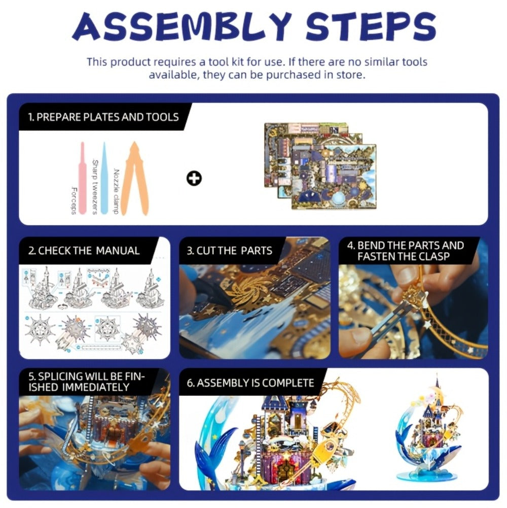 3D Metal Model Kit MU Star Playground – Handcrafted Garden Scene DIY Assembly Puzzle for Teens Adults Ages 14+, Unique Birthday Christmas Valentine's Day Gift for Girlfriend Women Teen Girls