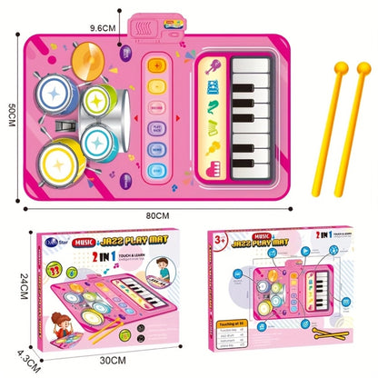 Kids Electronic Drum Music Mat, Multifunctional Musical Toy for Skill Development & Family Bonding, Dance Drum Pad for Boys & Girls, Birthday Christmas Holiday Gift for Children Ages 3+