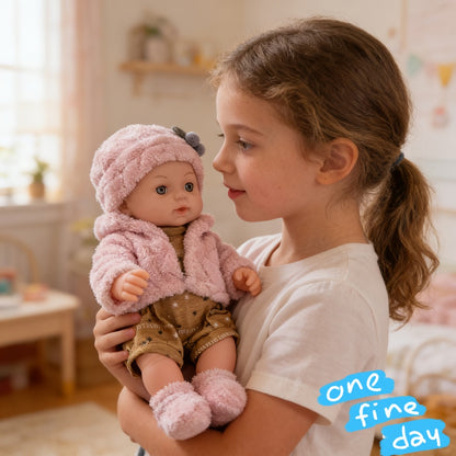 Mini Reborn Baby Doll 12 Inch 30cm Lifelike Soft Baby Girl Toy with Pink Clothes Hat Socks Pacifier Set – Cute Realistic Newborn Doll for Party Games Pretend Play Birthday Christmas Halloween Gift for Girls