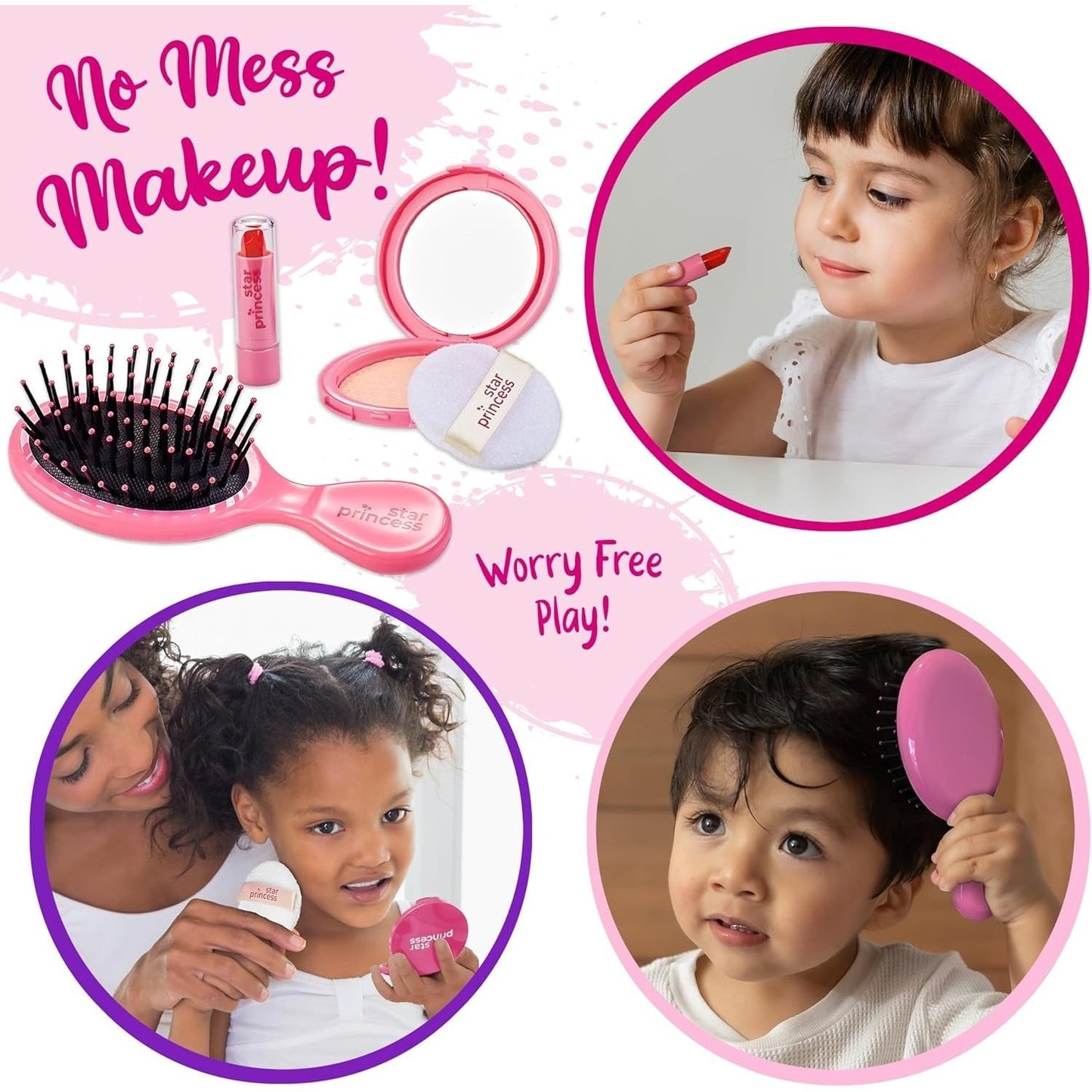 Play Purse for Little Girls with Accessories, Purse Toys for Girls with Pretend Play Makeup, Keys, Fake Smartphone, Dress Up Toy Purse for Kids - Excellent Birthday Gift for Little Girls