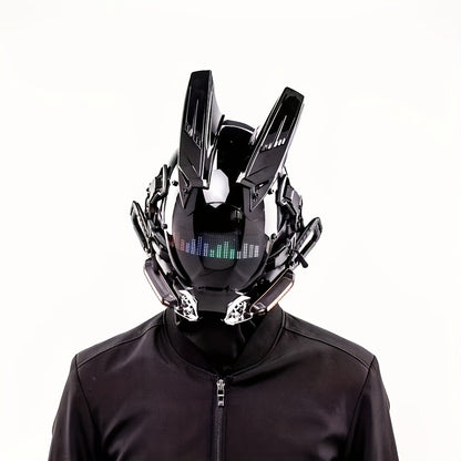 LED Wireless Cyberpunk Mask Light Up – Remote Control Sci-Fi Face Mask for Halloween, Bar Club Rave Party, Stage Performance & Photo Prop, Cool Gift for Men Adults, Black