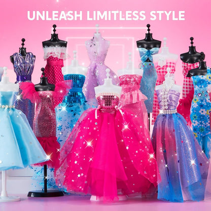 400PCS Fashion Design Crafts for Kids Art and Crafts Toy DIY Sewing Crafts with 3 Mannequins for Girls Aged 8-12, Birthday Presents