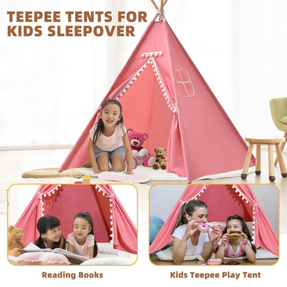 Teepee Tent, Indoor/Outdoor Play Tent Suitable for Nordic Conical Family Princess Small House, Washable Tent for Birthdays And Holidays, Christmas And Halloween (Without Padding)