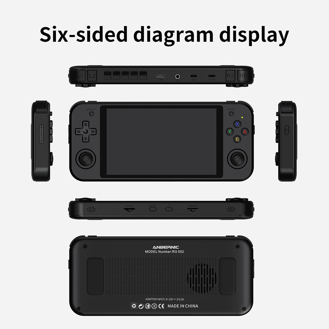 Handheld Game Console Anbernic RG552 Dual OS Android Linux 5.36-inch IPS RK3399 HDMI